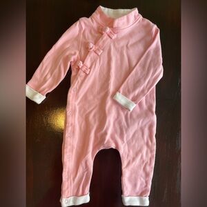 Pink Baby Girl Mandarin Collar Outfit